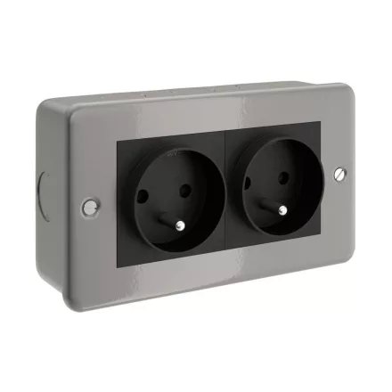 Metal-covered box with double French socket for Creative-Tube
