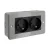 Metal-covered box with double French socket for Creative-Tube