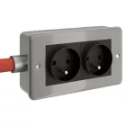 Metal-covered box with double French socket for Creative-Tube