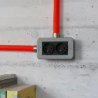 Metal-covered box with double French socket for Creative-Tube
