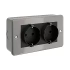 Metal-coated box with double Schuko socket for Creative-Tube