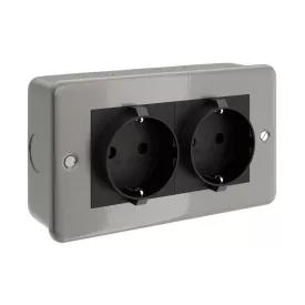 Metal-coated box with double Schuko socket for Creative-Tube