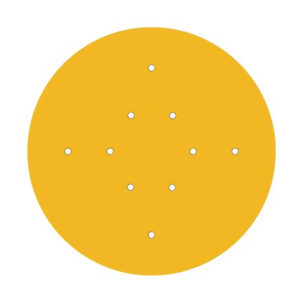  400 mm diameter round pre-drilled panel for Rose-One system
