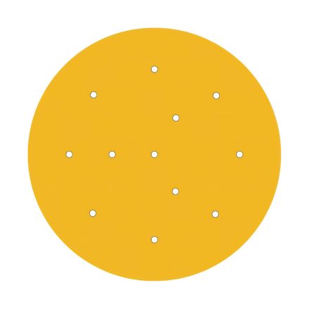  400 mm diameter round pre-drilled panel for Rose-One system
