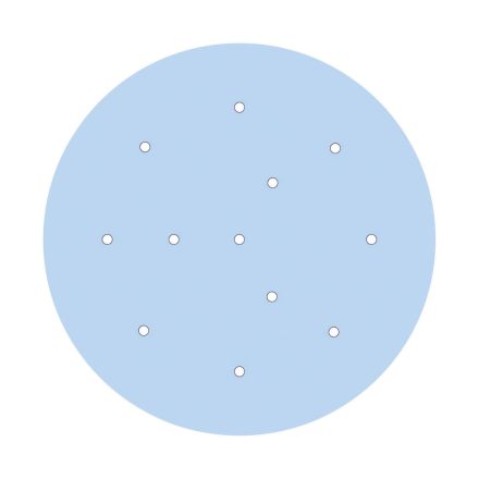  400 mm diameter round pre-drilled panel for Rose-One system