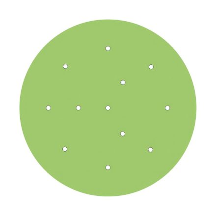  400 mm diameter round pre-drilled panel for Rose-One system