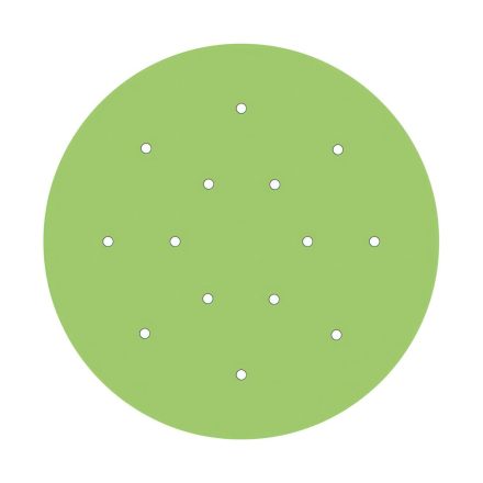  400 mm diameter round pre-drilled panel for Rose-One system
