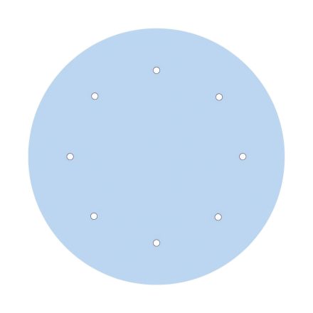  400 mm diameter round pre-drilled panel for Rose-One system