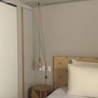 Decentraliser, ceiling hook for fabric electrical cables, with stopper