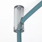 Decentraliser, ceiling hook for fabric electrical cables, with stopper
