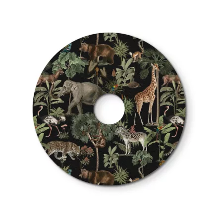 Ellepì mini flat lampshade with jungle animals "Wildlife Whispers", 24 cm diameter – Made in Italy