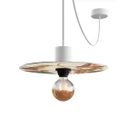 Ellepì mini flat lampshade with floral motifs "Blossom Haven", 24 cm diameter - Made in Italy