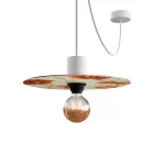 Ellepì mini flat lampshade with floral motifs "Blossom Haven", 24 cm diameter - Made in Italy