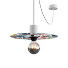 Ellepì mini flat lampshade with geometric patterns "Kaleidoscope", 24 cm diameter – Made in Italy