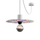 Ellepì mini flat lampshade with geometric patterns "Kaleidoscope", 24 cm diameter – Made in Italy