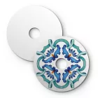 Mini Ellepì "Maioliche" flat lampshade, ideal for pendant and wall lamps or string lights, 24 cm diameter - Made in Italy