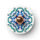 Mini Ellepì "Maioliche" flat lampshade, ideal for pendant and wall lamps or string lights, 24 cm diameter - Made in Italy