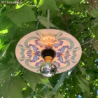 Mini Ellepì "Maioliche" flat lampshade, ideal for pendant and wall lamps or string lights, 24 cm diameter - Made in Italy