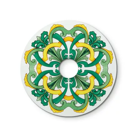 Mini Ellepì "Maioliche" flat lampshade, ideal for pendant and wall lamps or string lights, 24 cm diameter - Made in Italy