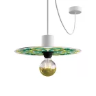 Mini Ellepì "Maioliche" flat lampshade, ideal for pendant and wall lamps or string lights, 24 cm diameter - Made in Italy