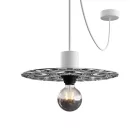 Mini Ellepì "Maioliche" flat lampshade, ideal for pendant and wall lamps or string lights, 24 cm diameter - Made in Italy
