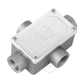   Four-output X-shaped connection box for Creative-Tube, in aluminum case