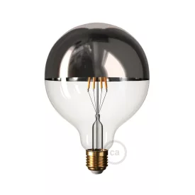   Silver Half Sphere Globe G125 LED bulb 7W 750Lm E27 2700K adjustable