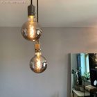 LED smoked bulb - Globe G125 curved spiral filament - 5 W 120 lm E27 1800 K dimmable