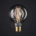 LED smoked bulb - Globe G95 curved double loop filament - 5 W 120 lm E27 1800 K dimmable