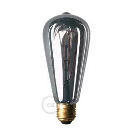   LED smoked bulb - Edison ST64 curved double loop filament - 5 W 160 lm E27 1800 K dimmable