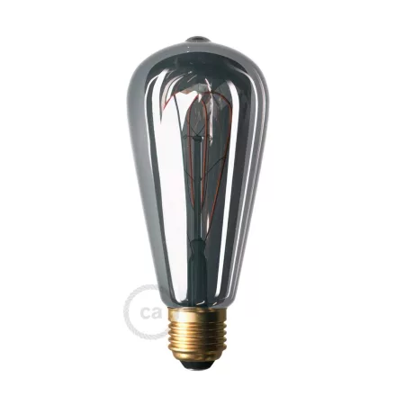 LED smoked bulb - Edison ST64 curved double loop filament - 5 W 160 lm E27 1800 K dimmable