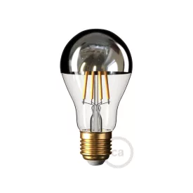 Silver Half Sphere Drop A60 LED Bulb 7W E27 Dimmable 2700K