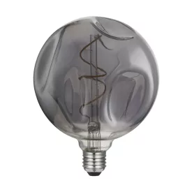   LED bulb, spherical, G140, embossed, smoky spiral filament, 5 W, 150 lm, E27, 2000 K, dimmable