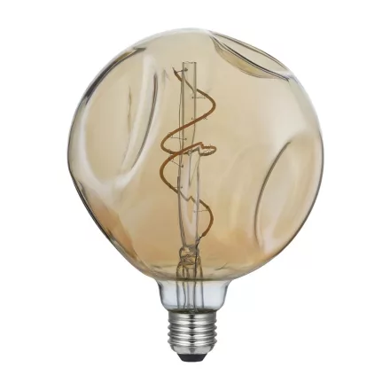 LED bulb sphere G140 embossed gold spiral filament 5W 250Lm E27 1800K dimmable