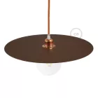Large painted iron plate for suspension, 40 cm diameter - Made in Italy