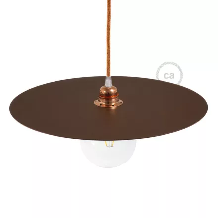 Large painted iron plate for suspension, 40 cm diameter - Made in Italy