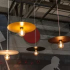 Large painted iron plate for suspension, 40 cm diameter - Made in Italy