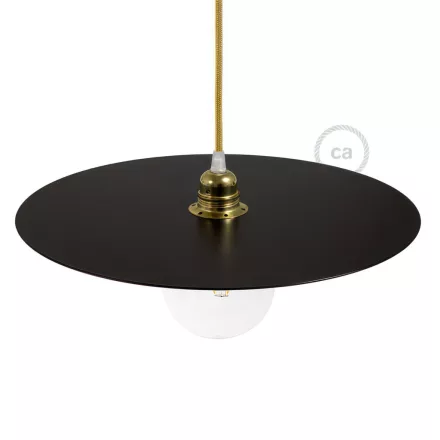 Large painted iron plate for suspension, 40 cm diameter - Made in Italy