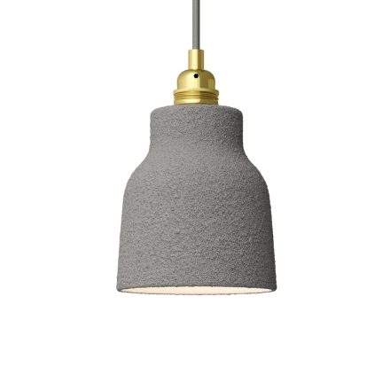  Ceramic Lampshade Vase, Materia Collection - Made in Italy Cement Effect-White
