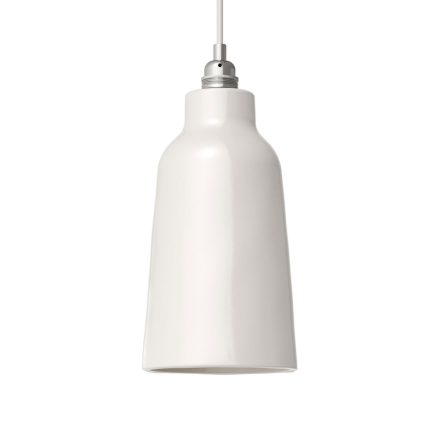  Ceramic Lampshade Bottle, Materia Collection - Made in Italy Glossy White