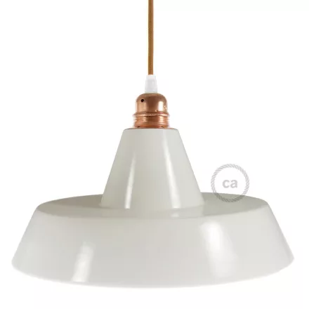 Industrial ceramic lampshade for suspension - Made in Italy