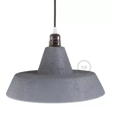 Industrial ceramic lampshade for suspension - Made in Italy