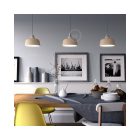  CERAMIC LAMP SHADE CUP, MATERIA COLLECTION - MADE IN ITALY STRIPED DARK GREY-WHITE