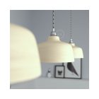  CERAMIC LAMP SHADE CUP, MATERIA COLLECTION - MADE IN ITALY STRIPED DARK GREY-WHITE