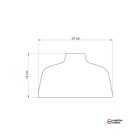  CERAMIC LAMP SHADE CUP, MATERIA COLLECTION - MADE IN ITALY STRIPED DARK GREY-WHITE