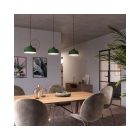  CERAMIC LAMP SHADE CUP, MATERIA COLLECTION - MADE IN ITALY STRIPED EVERGREEN-WHITE