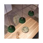  CERAMIC LAMP SHADE CUP, MATERIA COLLECTION - MADE IN ITALY STRIPED EVERGREEN-WHITE