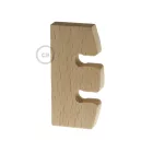 Suspended lamp Height adjustment mechanism made of untreated neutral wood. Made in Italy.