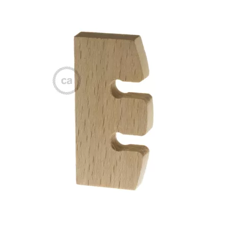Suspended lamp Height adjustment mechanism made of untreated neutral wood. Made in Italy.