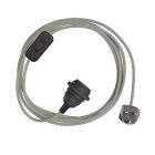 SnakeBis Zig-Zag lampshade - Wires with lamp socket and textile cable with Zig-Zag effect